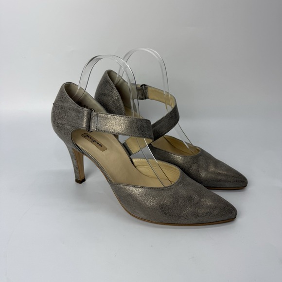 Paul Green Nicki Mary Jane Pump Heels Shoes Womens Size 7.5‎ US Gold Leather - Picture 1 of 12